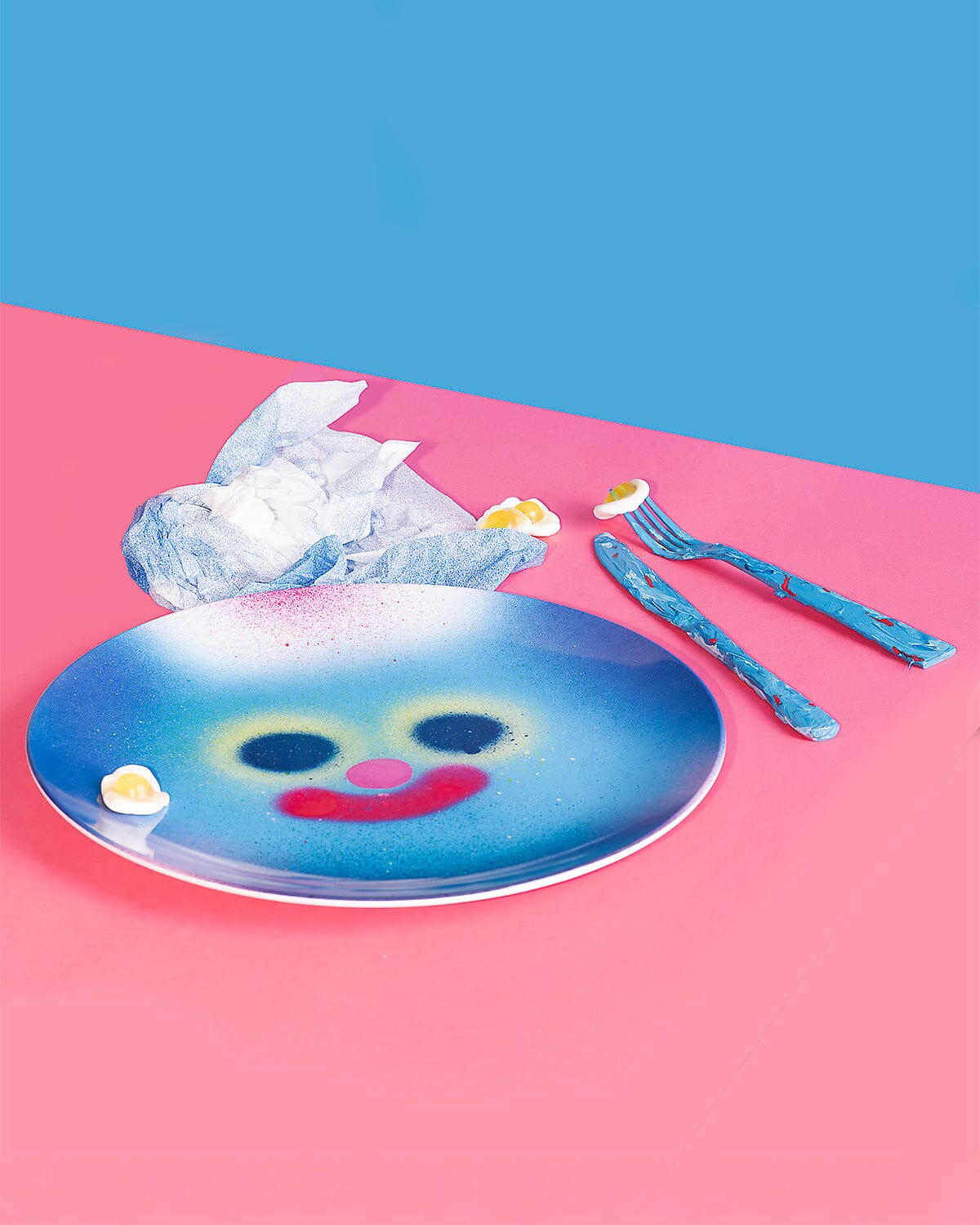 Blue Melamine Plate x Jon Burgerman - Third Drawer Down