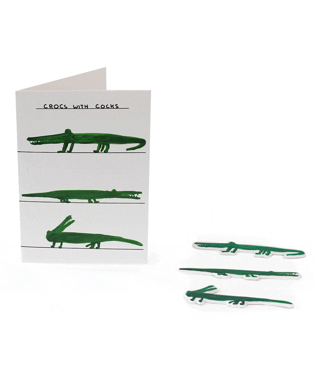 Crocs With C*cks Puffy Sticker Card x David Shrigley - Third Drawer Down