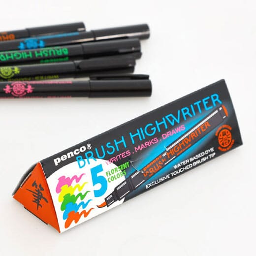 Highwriter Brush Pen Set of 5 X Penco - Third Drawer Down