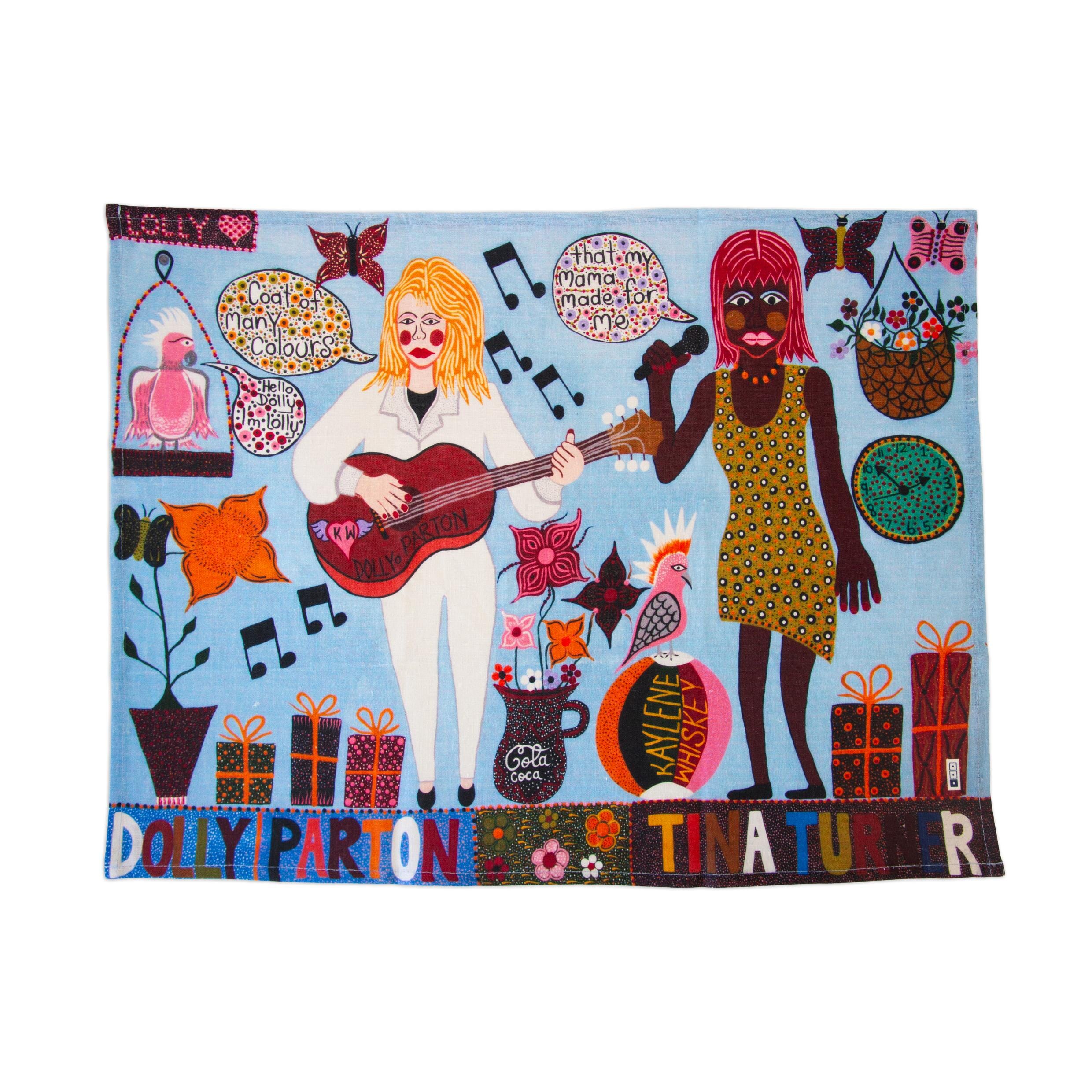 Dolly Parton and Tina Turner Tea Towel x Kaylene Whiskey - Third Drawer Down