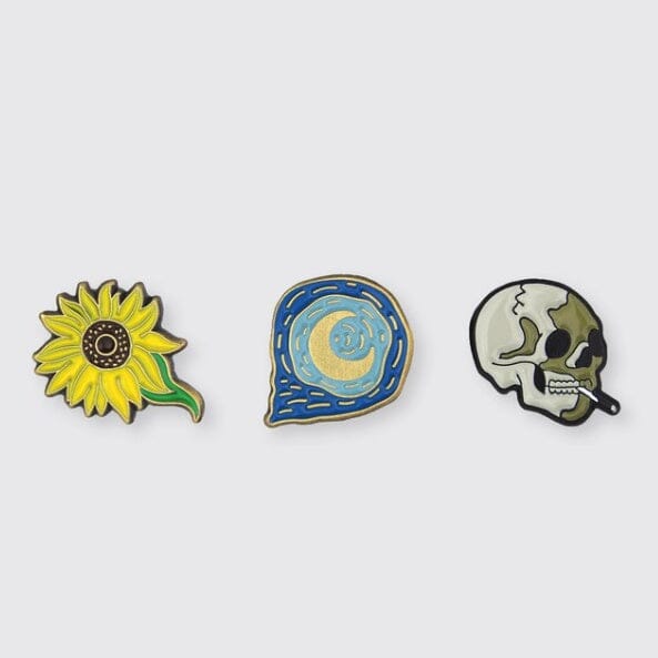 Vincent Van Gogh  Enamel Pin - Set of 3 - Pin Museum - Third Drawer Down